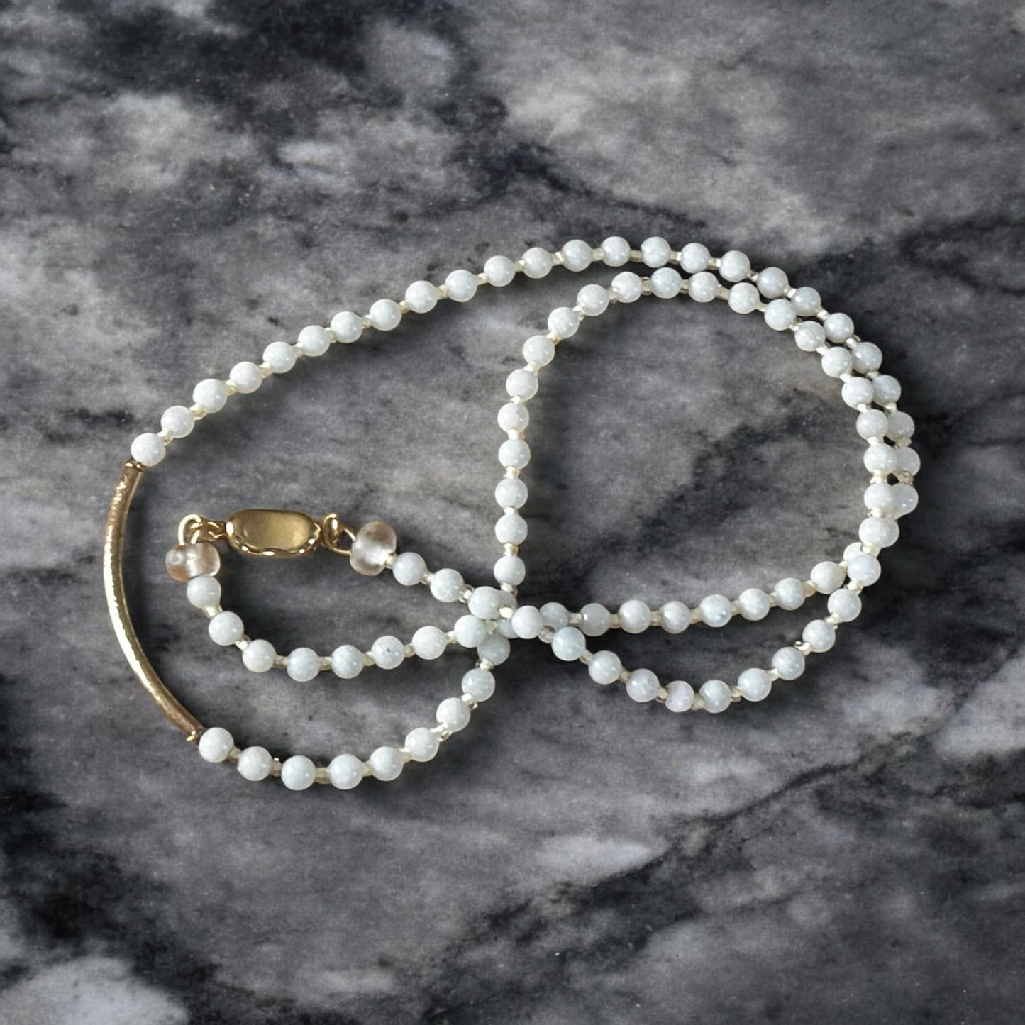 Vintage style amazonite gemstone necklace