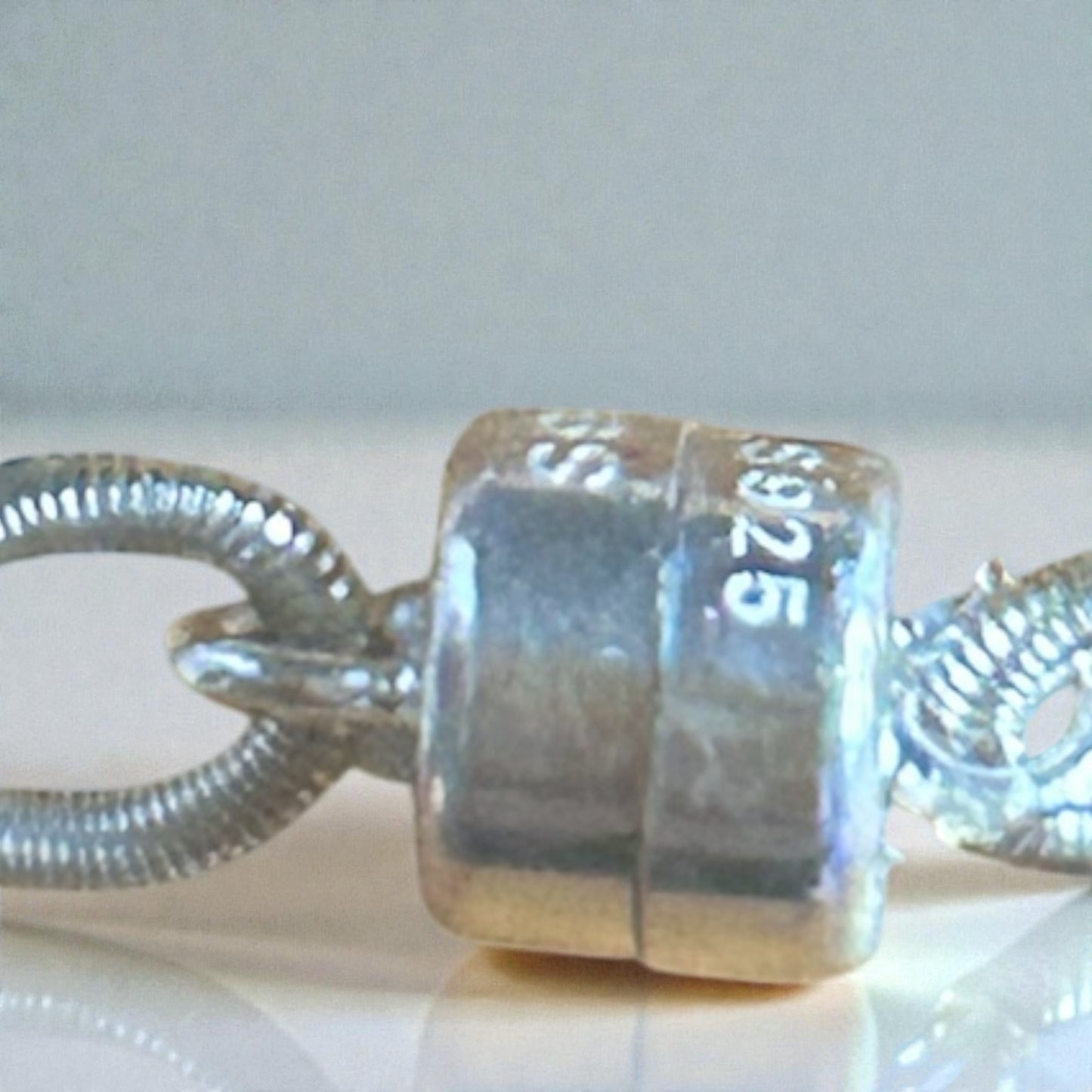 Light pink necklace with sterling silver clasp