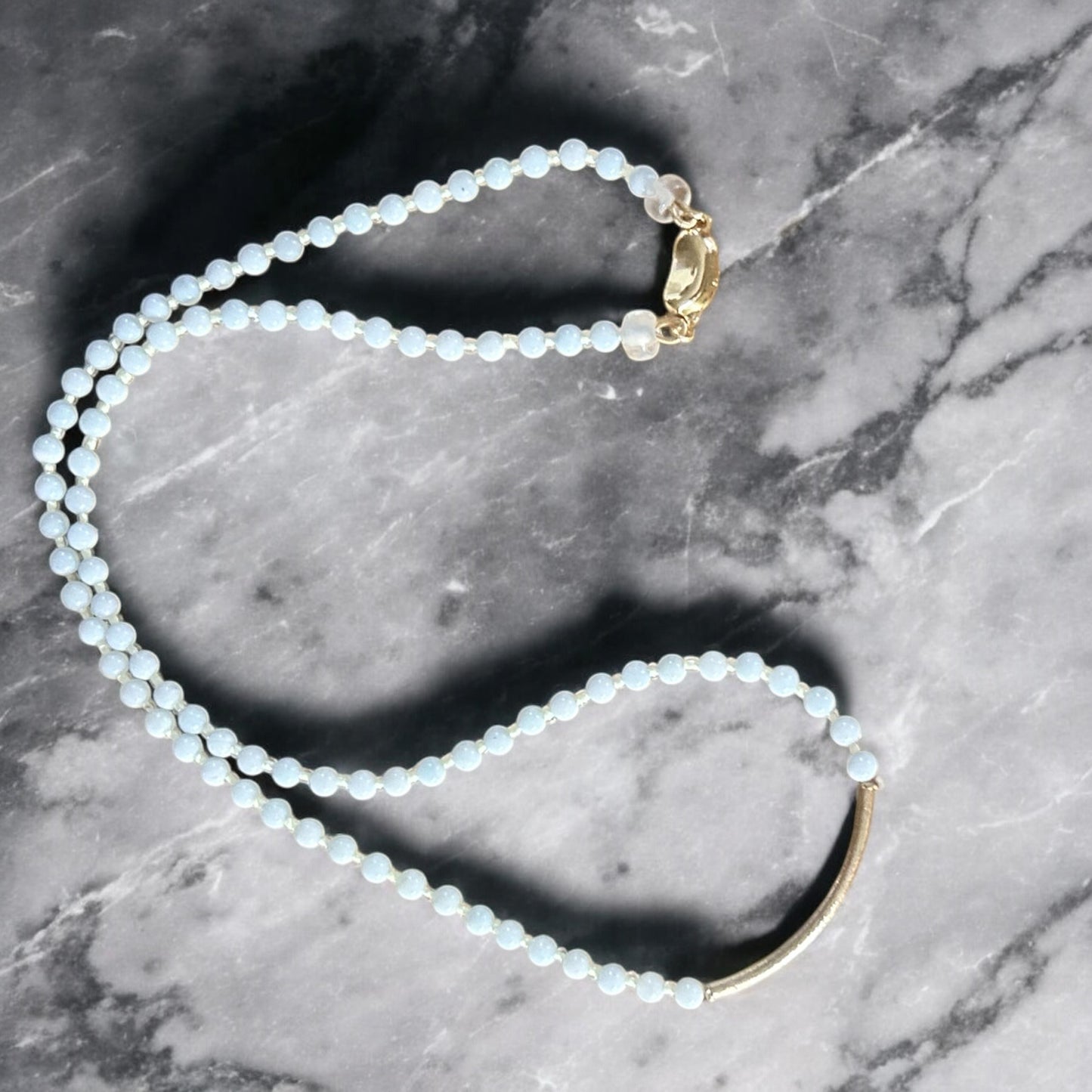 Vintage style amazonite gemstone necklace