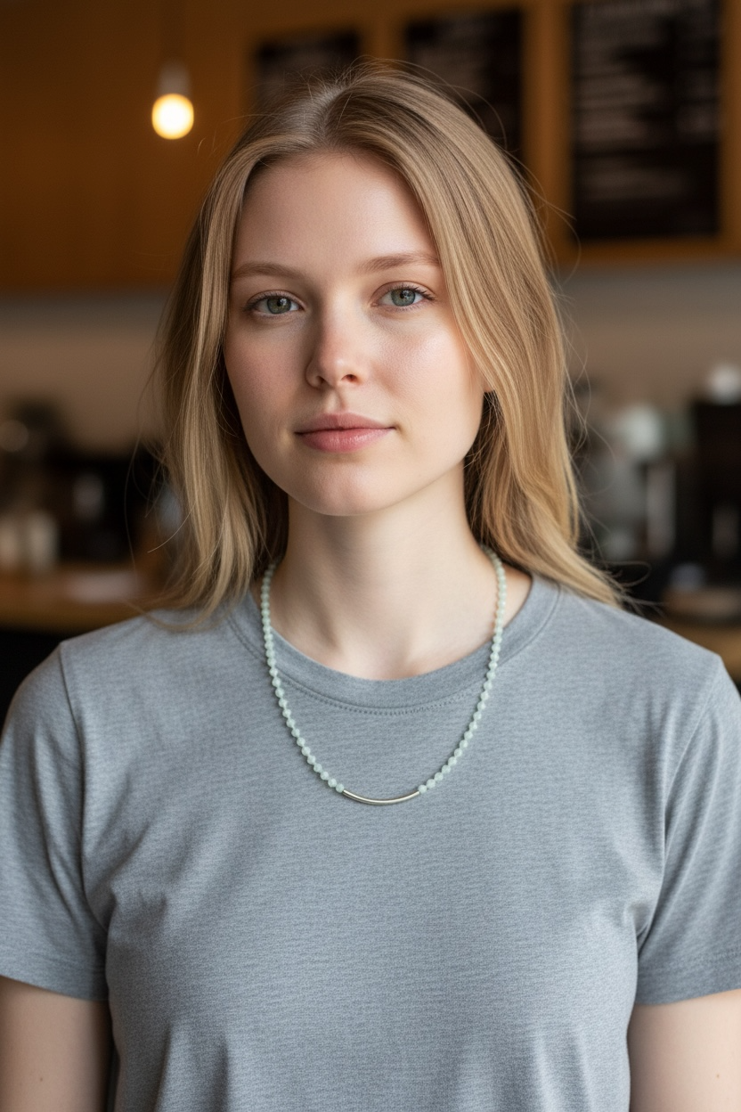 Vintage style amazonite gemstone necklace